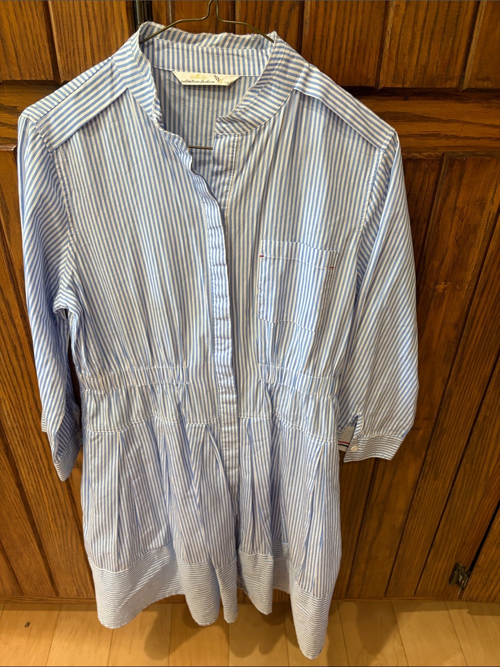 Mila Collection Striped Blue & White Women’s Shirt Dress Size Large